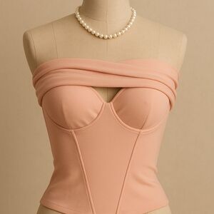 Elegant Blush Pink Corset Top